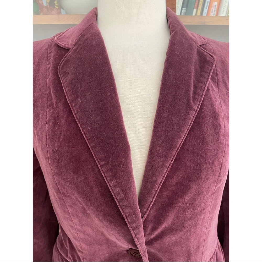 Purple Vintage Puffed Sleeve Velvet Jacket - Picture 2 of 6